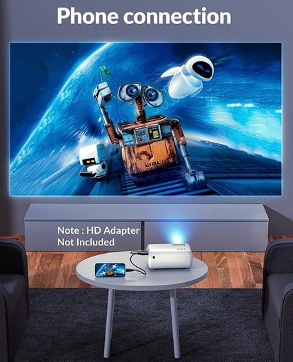 Mini Projector, ClokoWe Portable Movie Projector with 6500 Lux,1080P Full HD Video Projector Compatible with iphone/ Android Smartphone/Tablet/Laptop/PC/TV Stick/PS4/USB/HDMI (FREE POSTAGE)