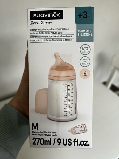 Suavinex Zero.Zero Anti-Colic Baby Bottle 270ml  3aMonths