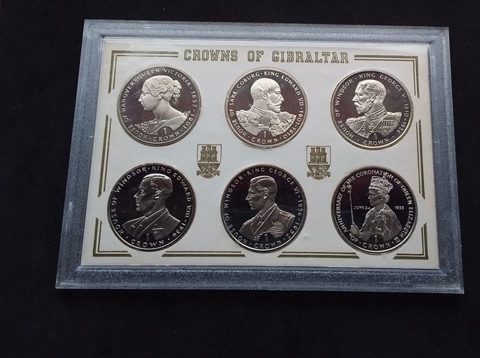 Rare 1993 Crowns of Gibraltar .925 Sterling Silver Proof 6-Coin Set