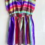 Girls Colourful Satin Tunic / Short Dress | Age 12 Years | Bright Stripe Pattern Image 3