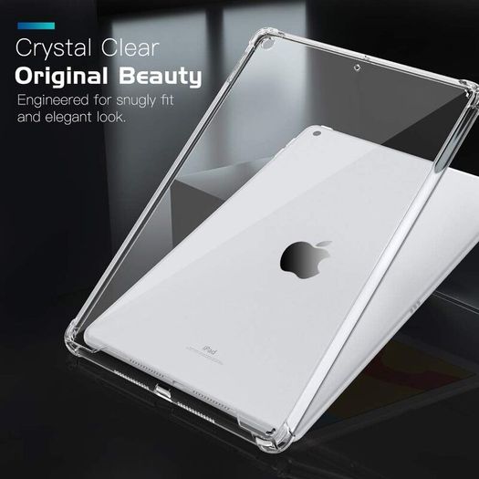 MoKo Case Fit 2018/2017 iPad 9.7 6th/5th Generation [Shockproof Protector] Reinforced Corners TPU Bumper + Anti-Scratch Transparent Hard Panel Clear Cover Fit Apple iPad 9.7 Inch 2018/2017 - Clear - As New In Packaging