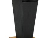 Bar Table Black 80x80x110 cm Poly Rattan and Solid Acacia Wood