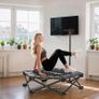 Fitness trampoline with adjustable T-handle, foldable, carry bag, 120 kg load capacity, steel, plastic, black Image 5