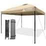 Beige Pop-Up Canopy Tent 8'x8' with Roller Wheel Bag Image 2