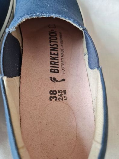 Birkingstock barrie slip ons Size 5 eu 38 blue canvas brand new boxed