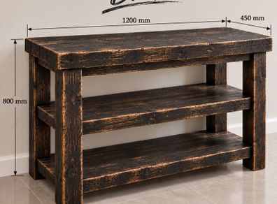 Handmade Rustic Black Bathroom Vanity Unit