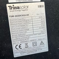 3 x 265 Watt Solar Panels