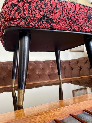 Vintage Rare Mid Century Sherborne Style Footstool with Atomic Legs 1960s
