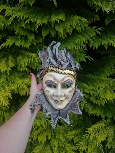 17cm hat not included venituan silver decorative mask
