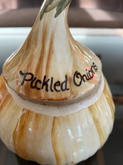 Vintage Crying Pickled Onion Face Pot signed by Toni Raymond