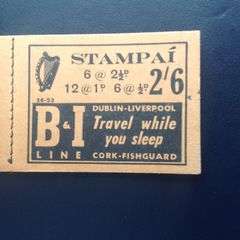 Irish stamp booklet 36-53 cover and interleaves