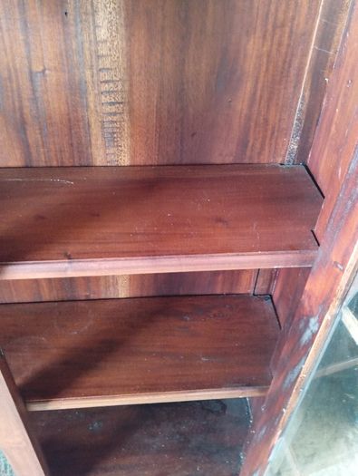 Vintage mahogany display cabinet with key
