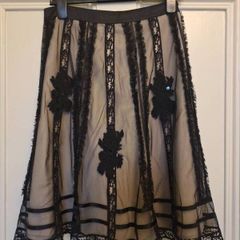 Black lace cocktail skirt