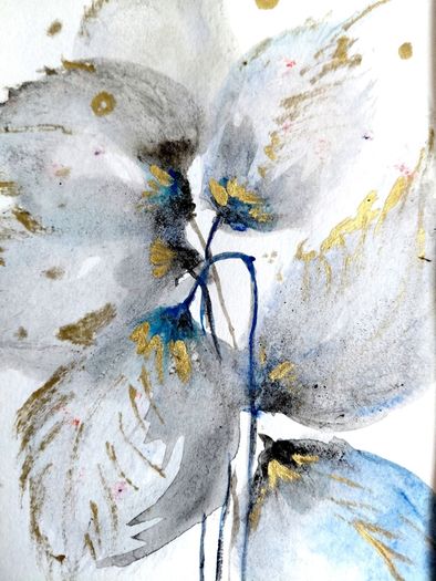 Fleur Blanche de Soie (White Silk Flower) /  Original Watercolor Floral Painting