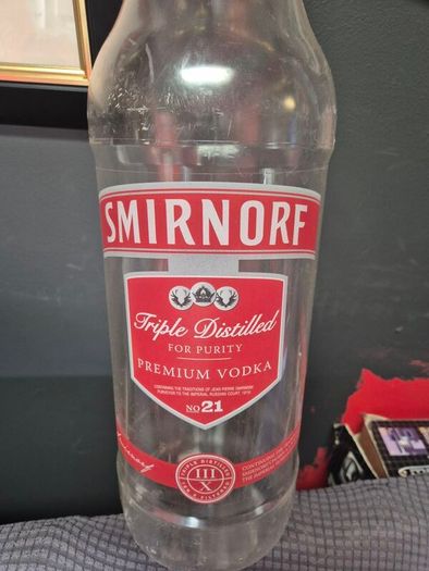 Giant plastic smirnorf bottle