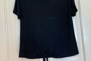 Accesorize black tie front top