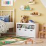 Storage Cabinet, Storage Box with Wheels, Toy Shelf, Side Cabinet, for Living Room, Bedroom, Children's Room, White Image 3
