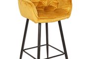 Capri Bottle Velvet Arm Bar Stool