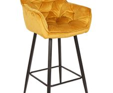 Capri Bottle Velvet Arm Bar Stool