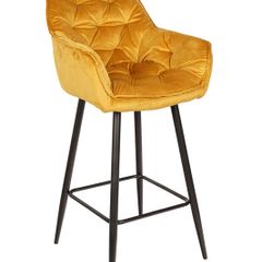 Capri Bottle Velvet Arm Bar Stool