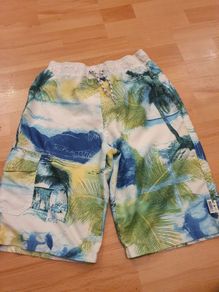 Summer Shorts/Bermuda Style Swim Shorts... Size: 11-12 Yrs .. Colour: White/Blue/Green