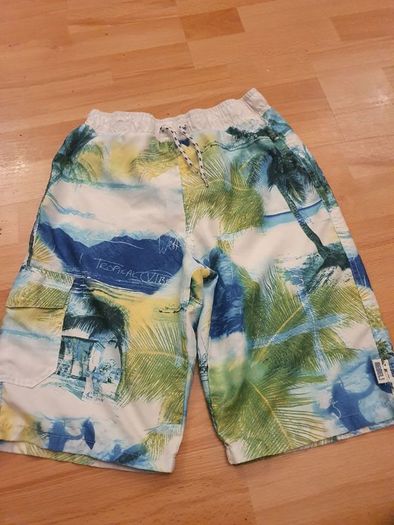 Summer Shorts/Bermuda Style Swim Shorts... Size: 11-12 Yrs .. Colour: White/Blue/Green