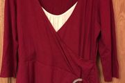 Dunnes Red Crossover effect Top with diamond detail