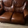 Brown Leather 2 & 3 Seater Sofa Image 2