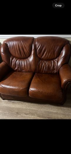 Brown Leather 2 & 3 Seater Sofa