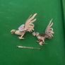 Vintage Silver Plated Brass Cockerel Ornaments Pair Image 2