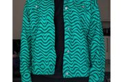 ASOS Design Green Wavy Pattern Festival Jacket Size Large