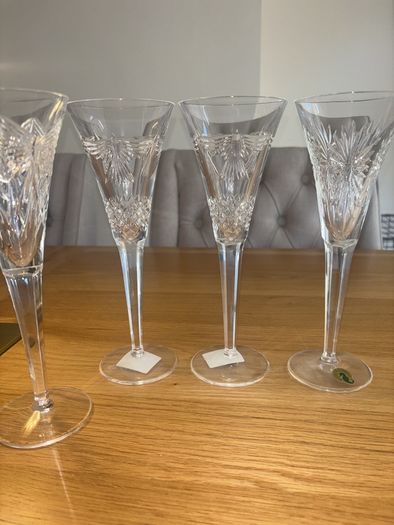 Complete Set of 8 Waterford Crystal Millenium Toasting Flutes
