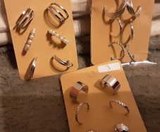 white metal earrings #3