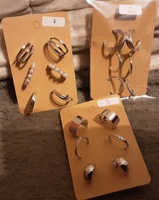 white metal earrings #3
