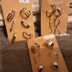 white metal earrings #3