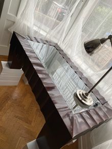 coffee table - solid wood and glass