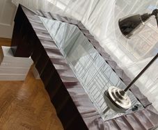 coffee table - solid wood and glass