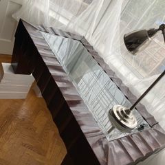 coffee table - solid wood and glass