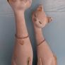 2 Cats vintage long neck ornaments Image 7