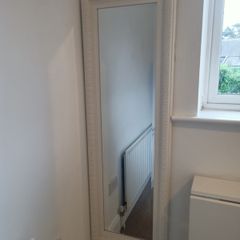 Mirror white with patterned edging