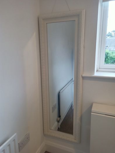 Mirror white with patterned edging