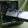 Vintage Black Metal Cash Box Document Tin Black Metal Tin Office Metal Box Supplies Office Image 5