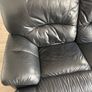 Black Leather Recliner Couch 3 Seater & 2 Seater Image 2