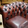 Oxblood Leather Chesterfield Three-Seater Sofa Image 5