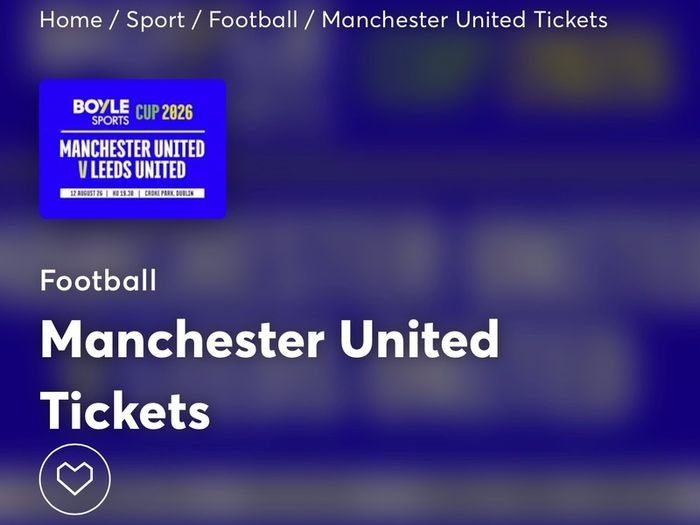 Manchester United  vs Leeds 12 Aug croke park