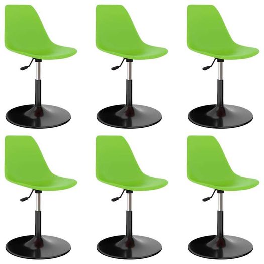 Swivel Dining Chairs 6 pcs Green PP