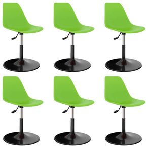 Swivel Dining Chairs 6 pcs Green PP