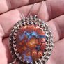 Native American Mid Century Sterling Silver Agate Pendant Image 8