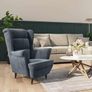 Armchair Dark Grey Velvet Image 2