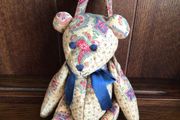 Vintage Hanging Rag bear with zip pocket for pot pourri